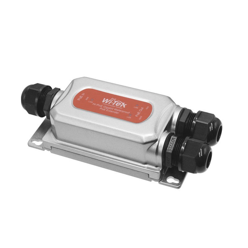 WIPOE22EO Extensor PoE para exterior / Entrada PoE de 90W y 2 salidas PoE de 60W y 30W / Protección IP68 / Ideal para Aplicaciones de CCTV