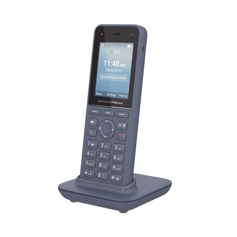 WP826 Teléfono IP inalámbrico Wi-Fi, Portátil, 3 cuentas SIP, 3 líneas, Voz HD, Bluetooth integrado, Puerto USB tipo C