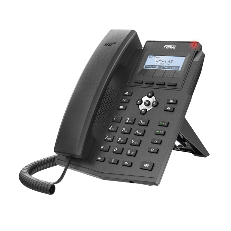 X1SG Teléfono IP empresarial para 2 lineas SIP con pantalla LCD,  Puertos Gigabit, Códec Opus, conferencia de 3 vías, PoE.