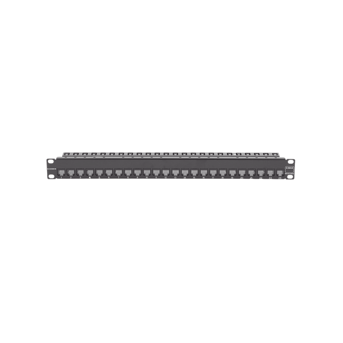 Patch Panel Z-MAX de 24 puertos, Blindado, Precargado con Jacks Categoria 6A, Plano, 1UR