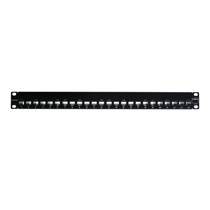 Patch Panel UTP Z-MAX de 24 puertos, Precargado con Jacks Categoría 6, Plano, 1UR