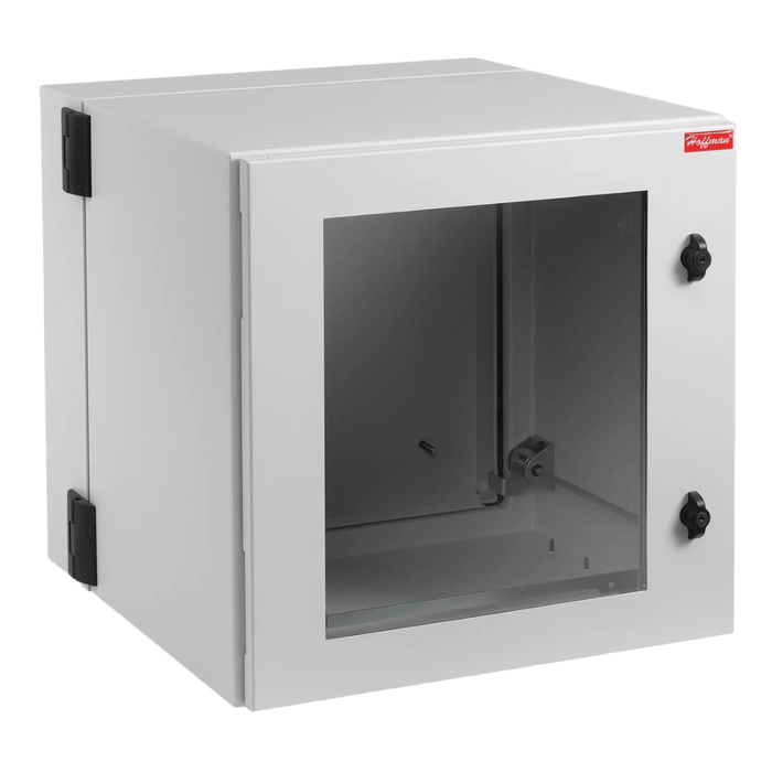 Gabinete Industrial ProTek de Puerta con Ventana, Protección NEMA Tipo 4/12/4X; IP55; IK10, Abatible, Fabricado en Acero, 12 UR, Color Gris Claro