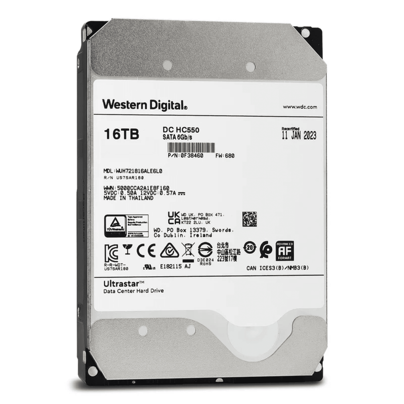 WUH721816ALE6L0 Disco Duro Enterprise 16 TB / Wester Digital (WD) / Serie Ultrastar / Recomendado para Data Center y NVRs de Alta Capacidad / Alto Performace