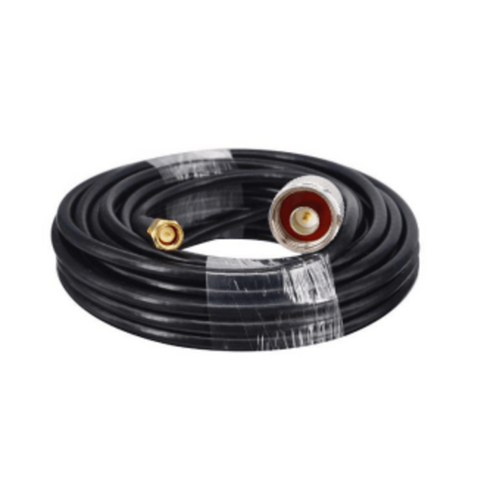 Cable Coaxial 10 Metros / Baja Pérdida / Diámetro 5 mm / Impedancia 50 ? / Apantallamiento >90dB / Operación 5-3000 MHz / Conectores N y SMA Macho / Compatible NX9775 NX9776 NX9783