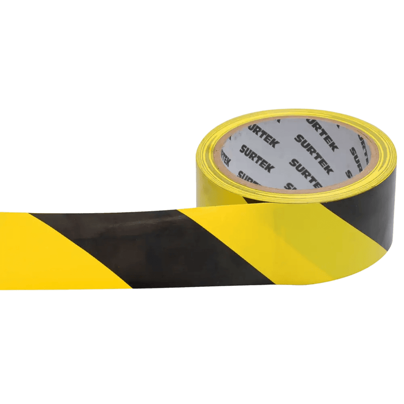 SYS-138060 Cinta de Señalización / Adhesivo Acrílico / Espesor 0.105 mm / Colores Amarillo-Negro / Ancho 48 mm / Largo 18 m / Alta Visibilidad