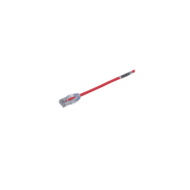 UTP28SP0.5MRD Cable de Parcheo TX6, UTP Cat6, Diámetro Reducido (28AWG), Color Rojo, 0.5 m