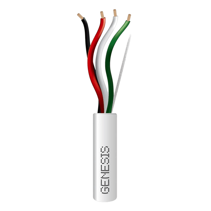 Bobina de 152 Metros de Cable / 4 x 16 AWG / Cable AUDACIOUS / Riser / Libre de Oxígeno / Color Blanco / Aplicaciones de Alarmas de Intrusión y Automatización