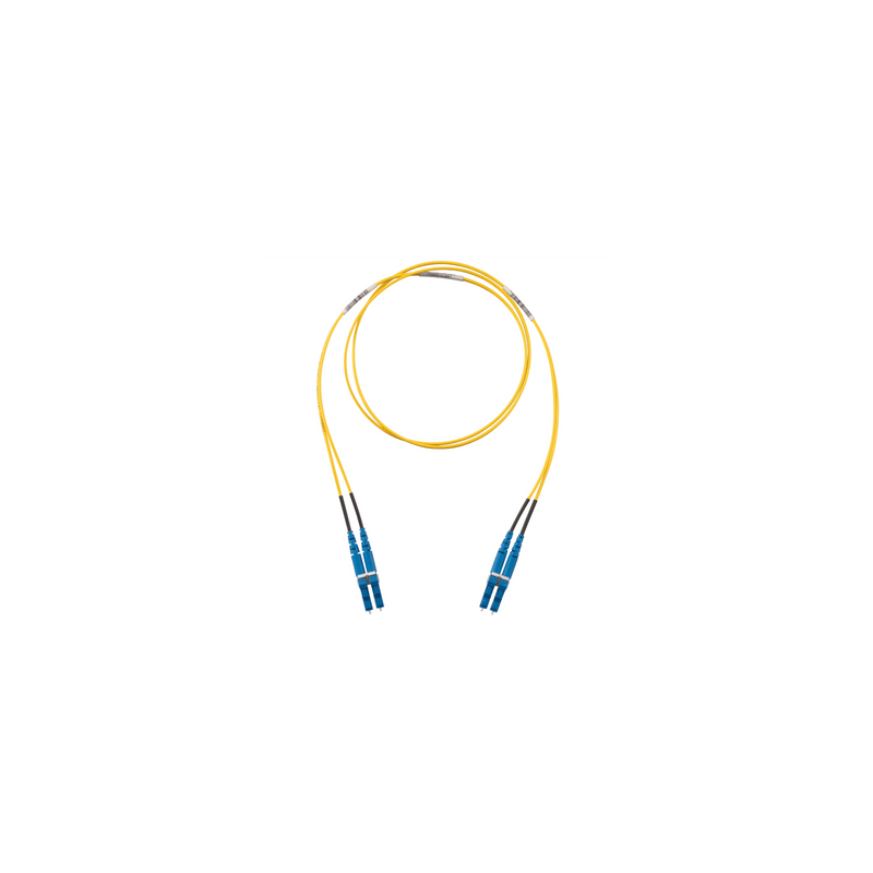 F92ELLNLNSNM001 Jumper de Fibra Optica Monomodo 9/125 OS2, LC-LC Duplex, LSZH (Cero Halógenos), Color Amarillo, 1 Metro