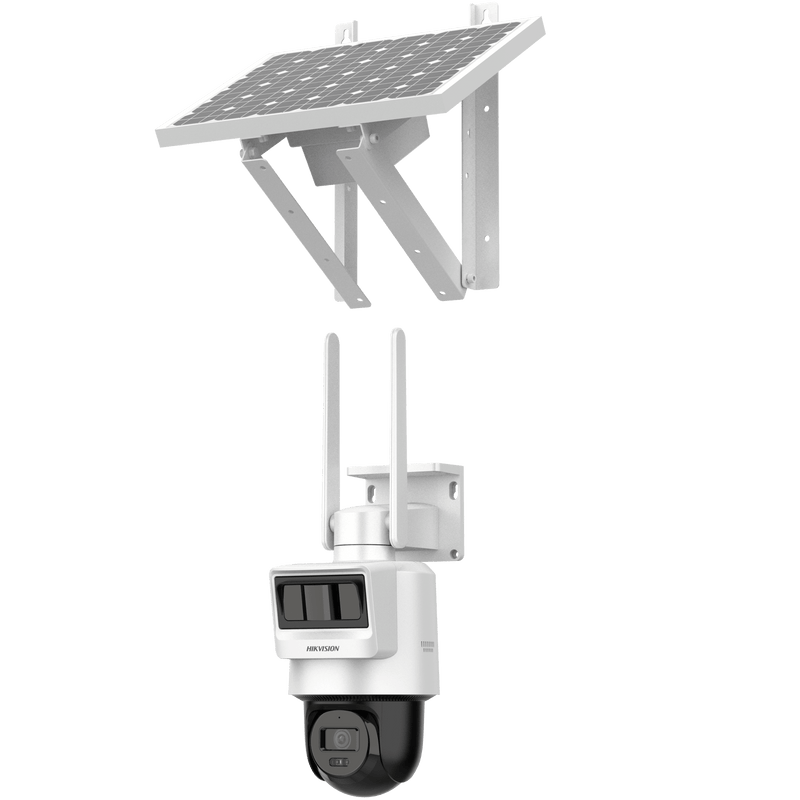 DS-2DE2C400IWG-K/4G/C05S10/LA Kit Solar IP All in One / Doble Detección (Radar + PIR) / PT IP 4 Megapixel / Lente 2.8 mm / Panel Solar / Batería de Respaldo de Litio 50.76Wh (Hasta 1.5 días) / Conexión 4G / Audio de Dos Vías / Accesorios de Inst. / D