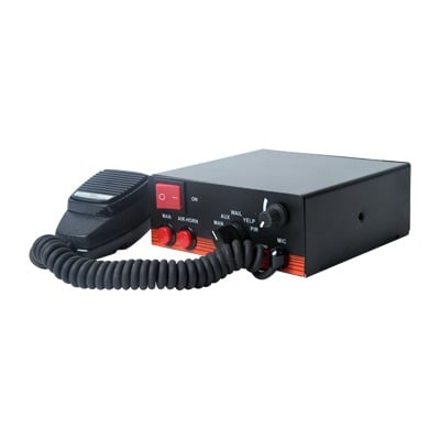 X-ELS-100 Sirena Vehicular de 100W de Potencia, Con Switch Giratorio de 6 posiciones, Micrófono de Uso Rudo e Interconexión a Radio