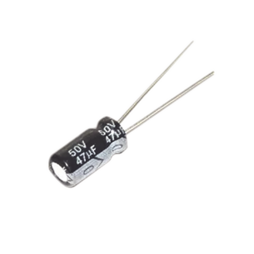 Capacitor Electrolítico de Aluminio, Radial de 47 µFd, 50 Vcc, 105 °C, 6.3 x 11 mm. - Toer