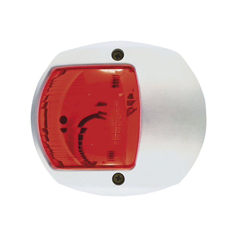 0170-WP0-12V Luz Lateral de Navegación en Color Rojo con Carcasa Blanca para Embarcaciones a Vela o a Motor de Menos de 20 Metros