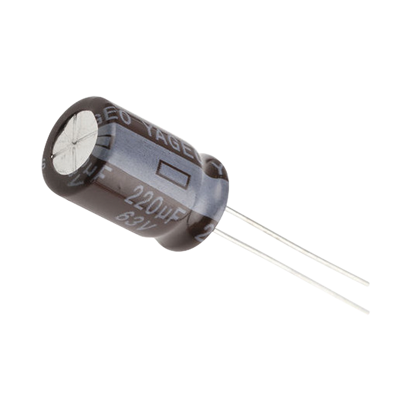 0220M0063V Capacitor Electrolítico de Aluminio, Radial de 220 µFd, 63 Vcc, 105 °C, 10 x 15 mm.