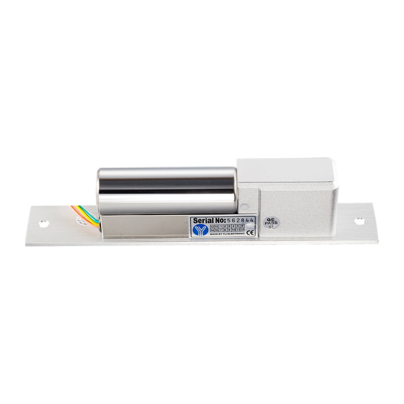 YLI YB300 - Cerradura Eléctrica de perno Soporta 800 Kg / Función NO  / Voltaje 12 y 24 VDC / Retardo 3,6 y 9 segundos / Fail Safe / Compatible con controles de acceso / Compatible Soporte de fijación BBK600
