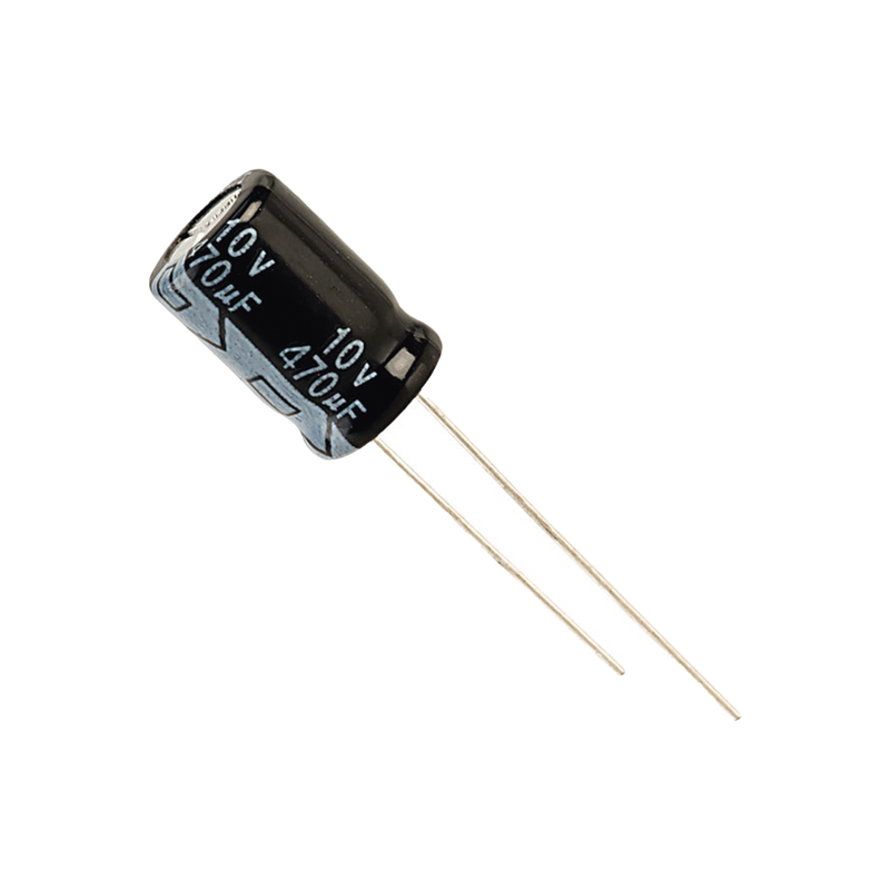 0470M0010V Capacitor Electrolítico de Aluminio, Radial de 470 µFd, 10 Vcc, 105 °C, 6.3 x 11 mm.