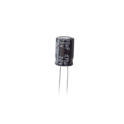 0470M0025V Capacitor Electrolítico de Aluminio, Radial de 470 µFd, 25 Vcc, 105 °C, 8  x 15 mm. - Toer