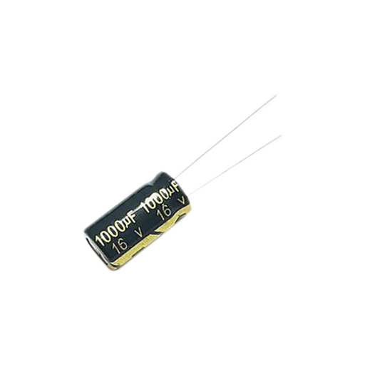 1000M0016V Capacitor Electrolítico de Aluminio, Radial de 1000 µFd, 16 Vcc, 105 °C, 10 x 15 mm. - Toer