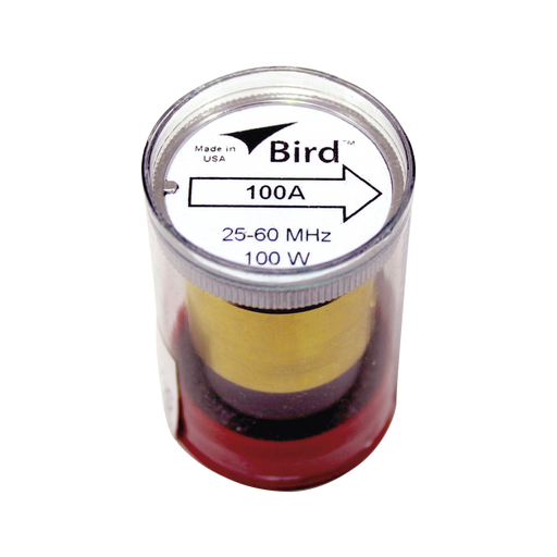 100A Elemento de 100 Watt en Línea 7/8 para Wattmetro BIRD 43 en Rango de Frecuencia de 25 a 60 MHz. - Toer