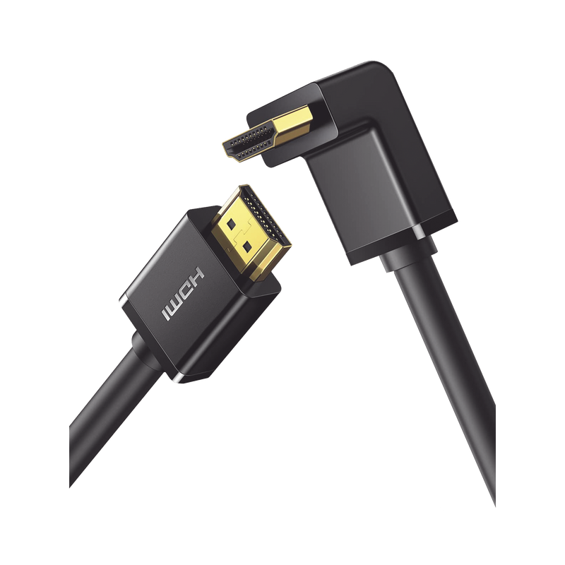 10172 Cable HDMI 2.0  en Angulo de 90°  / 1 m / 4K@60Hz / HDR / 3D / HEC (Canal Ethernet HDMI) / ARC (Canal de Retorno de Audio / CEC / 32 canales de Audio / HDCP 2.2 / Dolby Atmos / 18 Gbps / Blindaje Múltiple