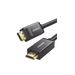 Cable DP Macho a HDMI Macho | Longitud 5m | Soporta 4K@30Hz | Soporta 3D | Cobre Estañado 28AWG | Blindaje interno múltiple | Transmisión Unidireccional | Botón de Liberación | Chip de Última Generación. - Toer