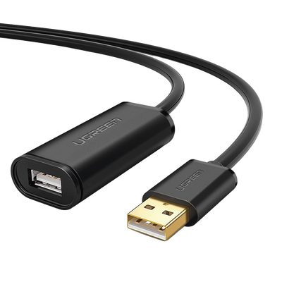 Cable de Extensión Activo USB 2.0 / 10 Metros / Macho-Hembra / Booster individual FE1.1S incorporado / Velocidad de hasta 480 Mbps / Ideal para impresoras, consolas , Webcam, etc. - Toer