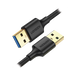 Cable USB-A 3.0 a  USB-A 3.0 / 2 Metros / Macho a Macho / Conector Niquelado / Núcleo de Cobre Estañado / Blindaje Múltiple / Velocidad 5Gbps / No Requiere Controlador / Compatible con USB2.0 Y USB 1.1 - Toer