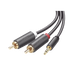 Cable Adaptador de 3.5mm Macho a 2 RCA Macho / 3 Metros / Color Gris / Blindaje Múltiple / ABS / Alta Calidad - Toer