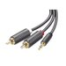 Cable Adaptador de 3.5mm Macho a 2 RCA Macho / 5 Metros / Color Gris / Blindaje Múltiple / ABS / Alta Calidad - Toer