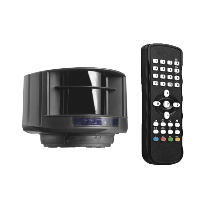 10LZR-H100KIT-19327 Kit de Sensor láser y control remoto / Evite el uso de lazos magnéticos / Protege carriles de hasta 9.6 m de ancho y 9.6 metros de profundidad