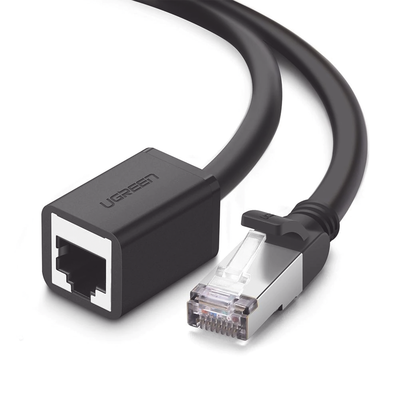 Cable de Extensión Cat6 RJ45 F/UTP / Macho a Hembra / 2m / Método de conexión 568B / Velocidad de transmisión 1000Mbps / Ancho de banda del canal 250MHz / Caja de Cobre / Negro - Toer