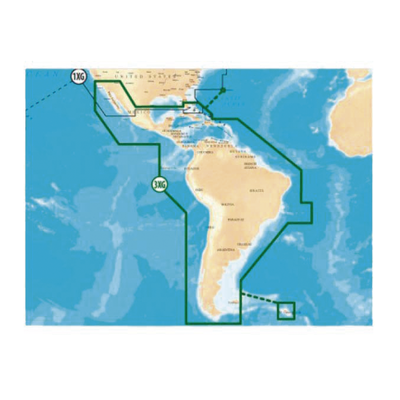 Mapas Navionics Gold XL9 3XG del Caribe, Centro y Sudamérica