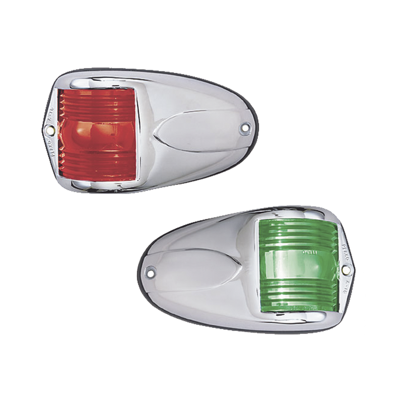 1264-DP0-CHR Set de Luces Laterales de Montaje Horizontal con Carcasa de Acero para Embarcaciones a Motor de Menos de 12 Metros