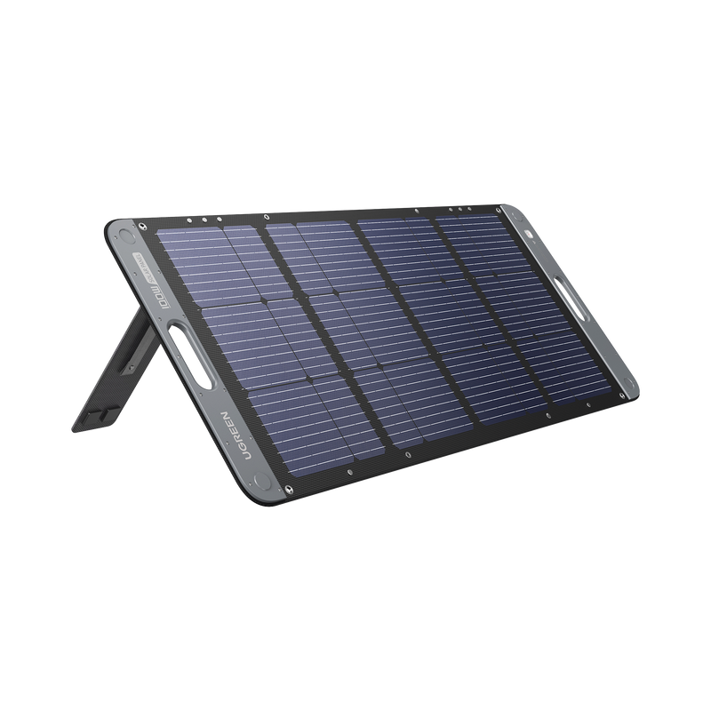 15113 Panel Solar Plegable 100W / Recomendado para el Power Station Portable de 600W UGREEN /  Alta Eficiencia de Conversión / Alineación Inteligente de la Luz Solar / Resistente Al Agua Y Duradero / Incluye Cable XT60 Macho a Macho 2m.