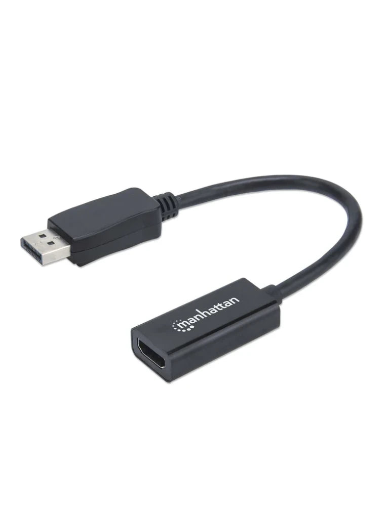 MANHATTAN - 151634 - Adaptador Pasivo DisplayPort a HDMI / Adaptador Pasivo de DisplayPort Macho a HDMI Hembra, 1080p@60Hz, Negro
