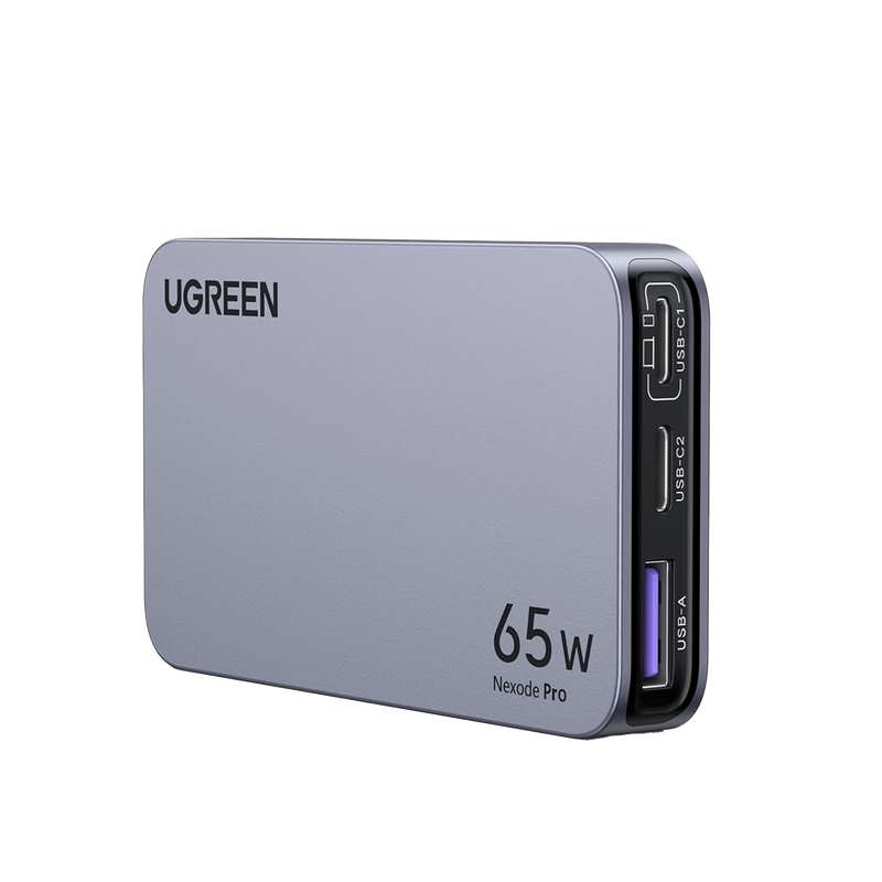 15817 Cargador Ultra Slim 65W Nexode Pro| Diseño de Pared Plano | 3 Puertos de Carga Rápida | 2 USB-C | 1 USB-A | Tecnología GaNInfinity | PD3.1 de 65W / QC4.0 | Tecnología de Protección Térmica | Optimiza la Carga | Ca