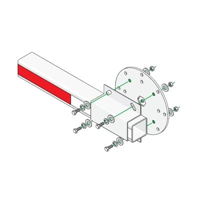1601-241 Kit de Instalación Para Brazos de Plástico Doorking / Incluye Disco y Enganche de Fijación