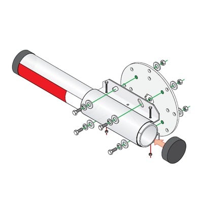 1601-242 Kit de Instalación Para Brazos de Aluminio Doorking / Compatible con Barreras 1601 y 1603