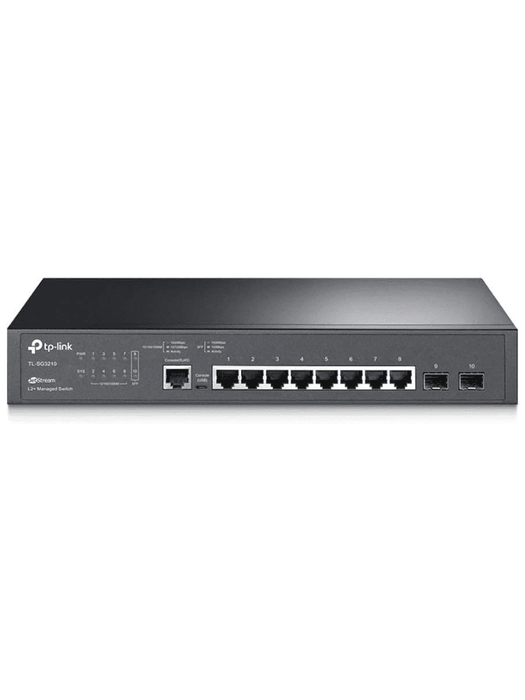 TP-LINK SG3210 - Switch JetStream administrable con 8 puertos 10/100/1000 Mbps y 2 puertos SFP, compatible con administración centralizada OMADA SDN.