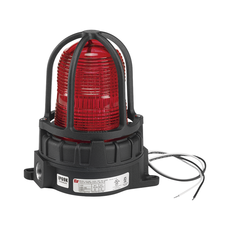Luz de advertencia LED color Rojo para ubicaciones peligrosas, montaje para superficies, 120/240Vca,