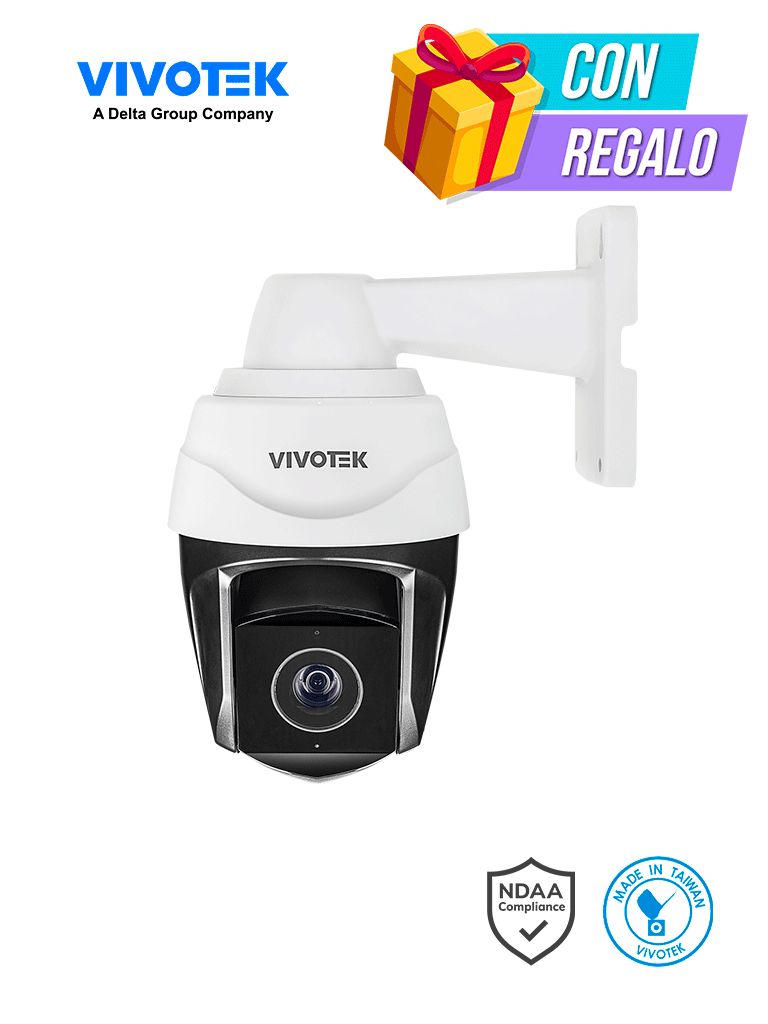 VIVOTEK SD9368-EHL - Cámara IP PTZ Exterior de 2 MP, con Zoom Óptico 40x, también con Smart IR 250m, Protección Nema4X/IP66/IK10, EIS, WDR Pro, Smart Tracking y Ciberseguridad Trend Micro, certificado NDAA, ONVIF y Deep Search.