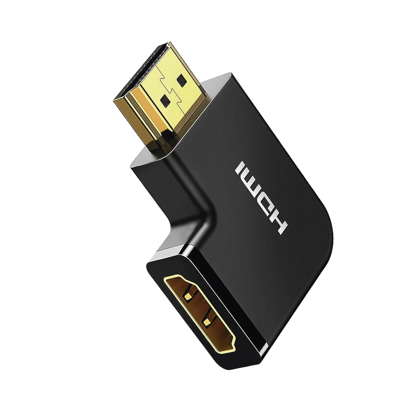 20112 Adaptador HDMI Tipo L Macho a Hembra / Hacia Abajo / HDMI 2.0  4K@60Hz / Proporciona Flexibilidad Sin Doblar los Cables HDMI