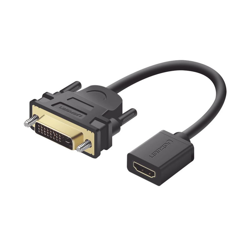 20118 Convertidor DVI macho a HDMI Hembra | Bidireccional | DVI 24+1 | 1080P@60Hz | Cable de 22cm | Negro.