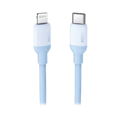 Cable USB-C a Lightning / Certificado MFi / 1 Metro / Adecuado para iPhone, iPad, iPod / Carga Rápida PD 20W /  Sincronización de Datos de hasta 480 Mbps / Goma de Silicona y  TPE. / Suave al Tacto / Color Navy Blue