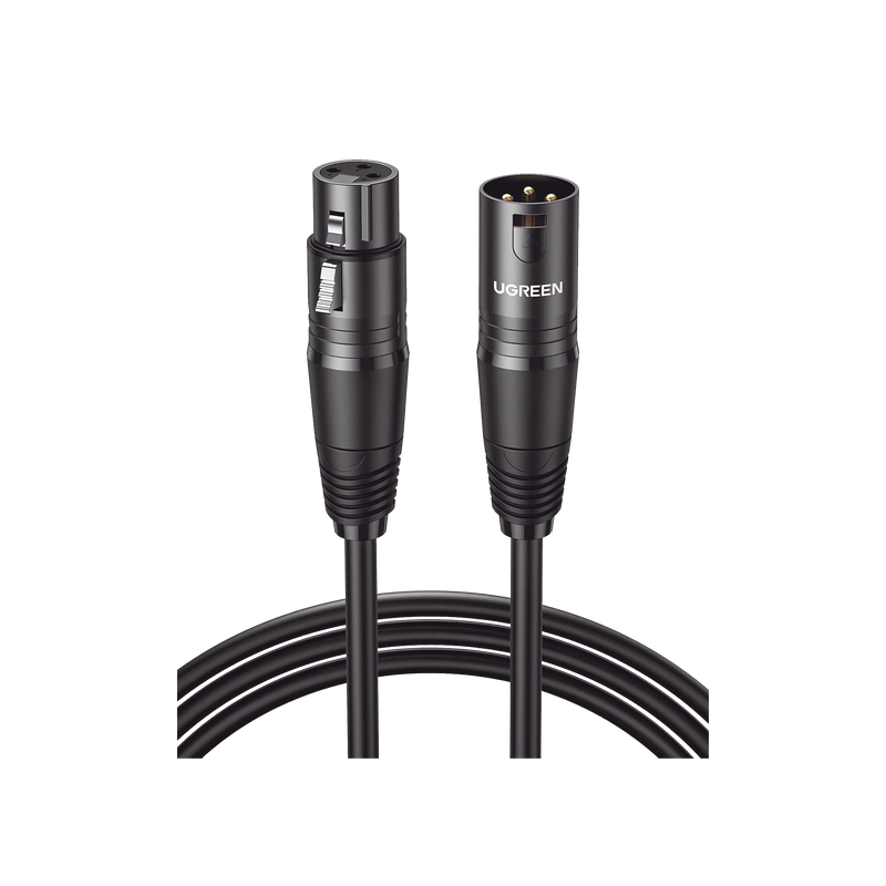 20714 Cable para Micrófono XLR Tipo Canon Macho a Hembra / 10 Metros / Plug & Play / Antiinterferencias / Triple Blindaje / Alta Calidad / Color Negro