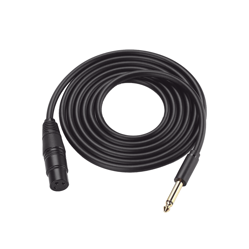 20721 Cable para Micrófono Plug 6.35 mm (1/4 Inch) Macho a XLR Canon Hembra / Núcleo de Cobre / 5 Metros / Alta Calidad / Color Negro