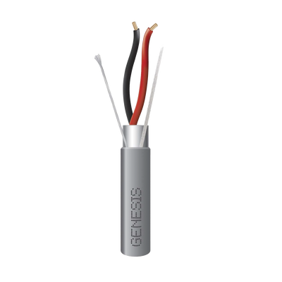 Carrete de 305 Metros de Cable / 2 x 16 AWG / Riser / Blindado / Tipo CMR-CL3R-FPLR-FT4 / Color Gris / Aplicaciones de alarmas de intrusión/Control de Acceso/ Automatización / Interfonos y Tv Porteros. - Toer
