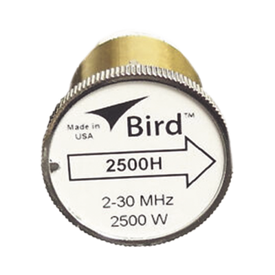 Elemento de 2500 W., en línea 7/8" para Wattmetro BIRD 43 en Rango de Frecuencia de 2 a 30 MHz.