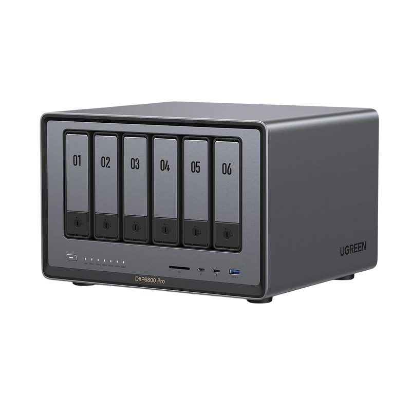 25898 NASync DXP6800 Pro | SO UGOS Pro | Intel® i5 1235u 10-Core? | 6-Bahias (SATA) Hasta 144TB | 2* M.2 SSD Hasta 16TB | 8GB DDR5 (Exp. a 64GB) | 2 Thunderbolt?4 | 2*10GbE | 1*USB3.2 Gen2 | 2*USB 2.0 | 2*USB 3.2Gen2 | HDMI 2.1 8K | SD 4.0