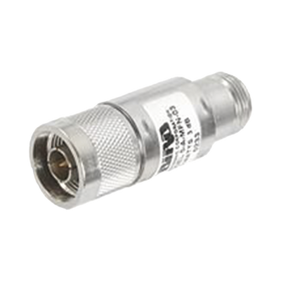 Atenuador en Línea de 1 dB, 2 Watt Máximo, DC-4 GHz, Conectores N Macho-Hembra.