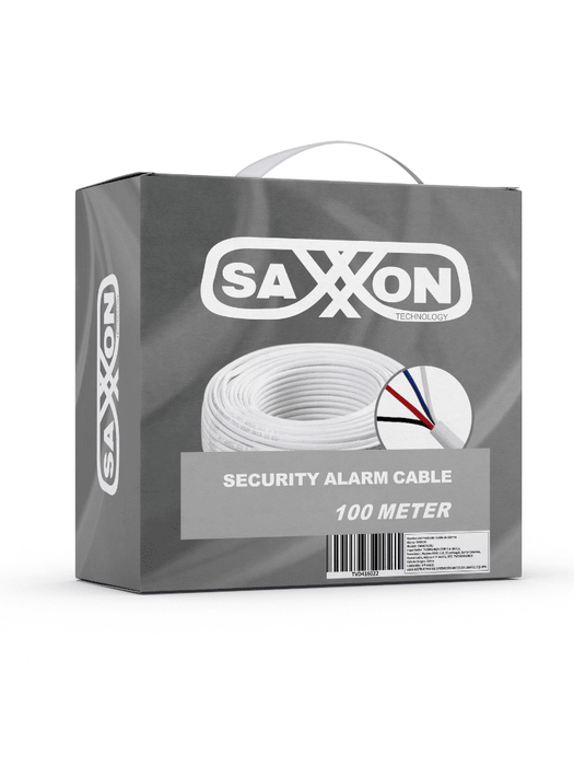 SAXXON OWAC4100J - Cable de alarma / 4 Conductores / CCA/ Calibre 22  AWG / 100 Metros / Recomendable para control de acceso / Videoportero / Audio / Reforzado